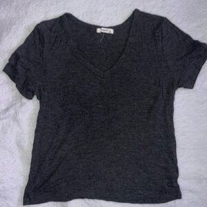 Women's Gray V-Neck Top